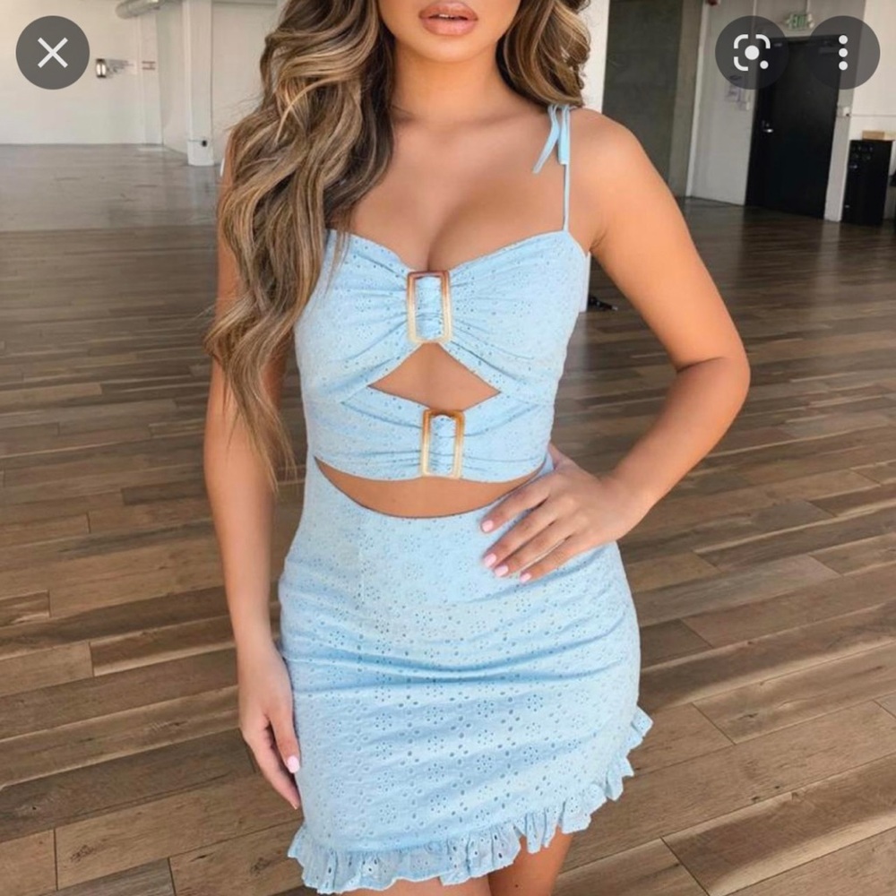 TIGER MIST BRODERIE CUTOUT DRESS